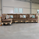 Paletové sedenie Golden Garden GG93/1 - Podsedáky a Vankúše "FIT IN" 120cm x 80cm x 15cm - penový granulát - capuccino